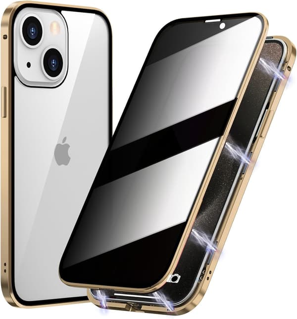Sekretessfodral dubbel för iPhone 15 – Guld guld