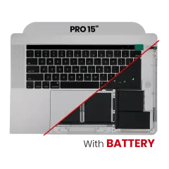 Toppfodralmontering (med batteri och tangentbord) för MacBook Pro 15\" A1707 (2016-2017) (rymdgrå) (brittisk engelska)
