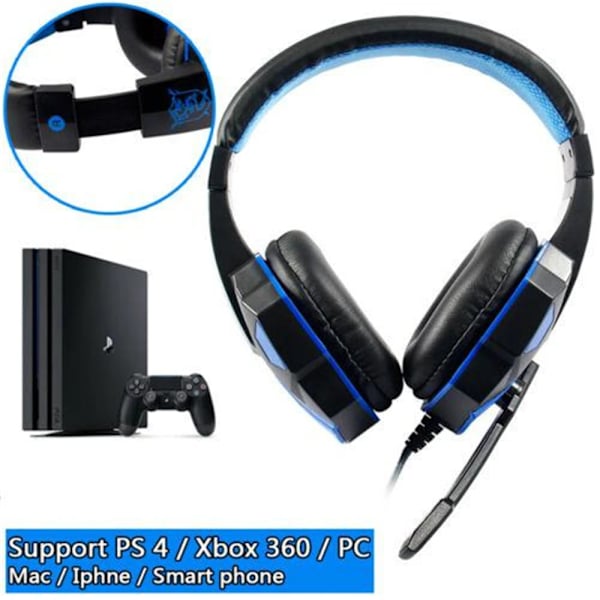 Spelheadset för dator/PS4 röd