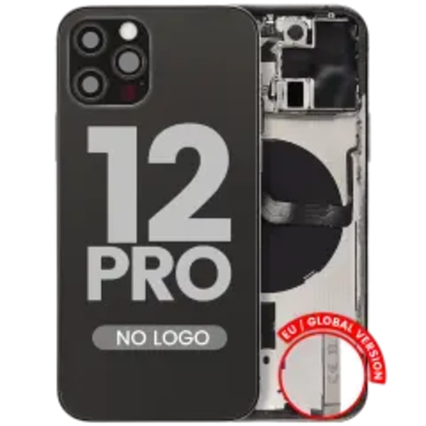 Baksida med smådelar för iPhone 12 Pro (EU / Global version) (Eftermarknad Plus) (Grafit)