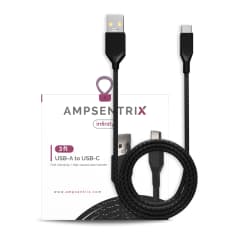 USB Typ C till USB Typ A-kabel (1 m) (AmpSentrix Infinity) (Svart) svart