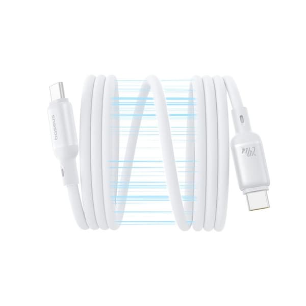 Baseus-kabel PicoGo PD USB-C - USB-C 1,0m månvitt 240W magnetisk