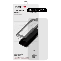 Casper Snap Härdat Glas för iPhone 15 Plus / 16 Plus (10-pack) (AR Clear)