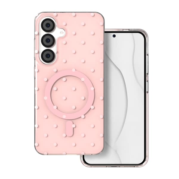 Bubble Dots Mag skal för Samsung S24 / S25 rosa