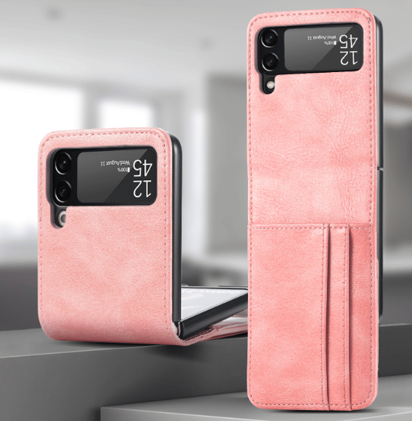 Samsung Galaxy Z Flip3 Plånboksfodral med korthållare rosa