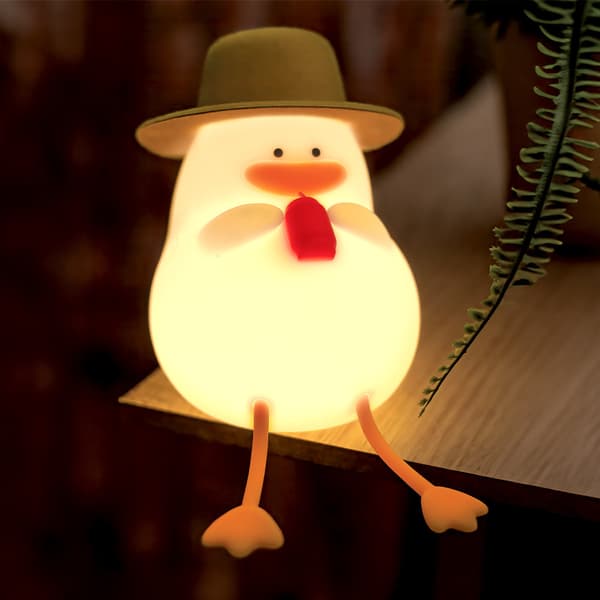 LED Night Light Duck for Children's Room - Forever Light, Silicone, Soft