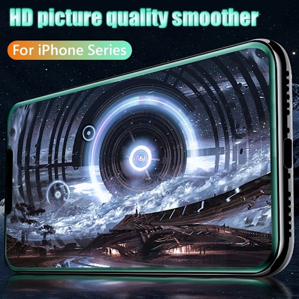 Lysande härdat glas för iphone X blå blå