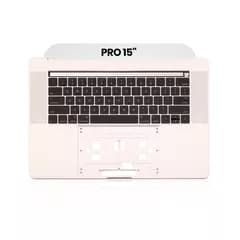 Toppfodral med tangentbord (ANSI US) för MacBook Pro 15\" A1707 (2016-2017) (Begagnad OEM-dragning: Klass A) (Silver) silver