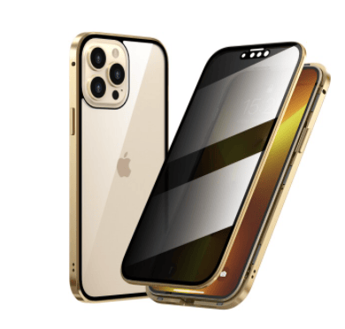 Sekretesskydd metallfodral för iPhone 14 Plus – Guld guld