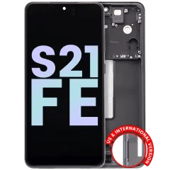 OLED Assembly With Frame For Samsung Galaxy S21 FE 5G (US & International Version) (Service Pack) (Graphite) svart