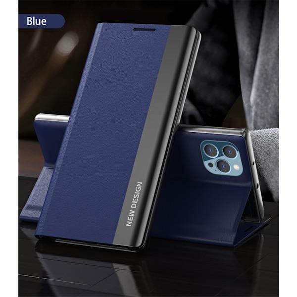 Magnetisk flipfodral för iphon 14 blå blå