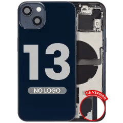 Baksida med smådelar för iPhone 13 (amerikansk version) (Eftermarknad Plus) (Midnatt) svart