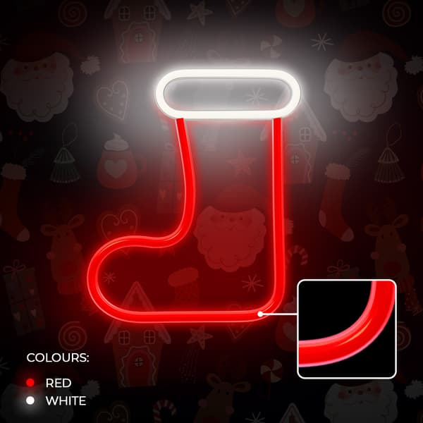 Neon LED JULSTRUMPA vit röd FLNE23 Forever Light