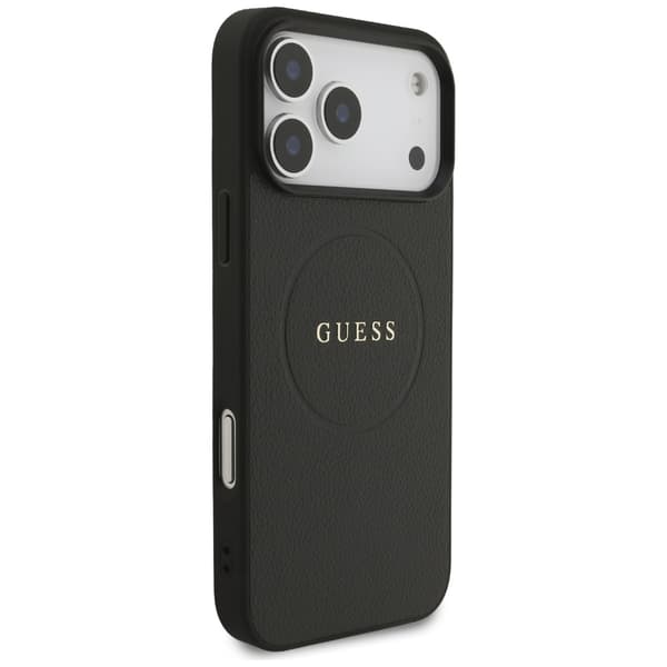 Guess Grained Ring MagSafe-fodral för iPhone 17 Pro Max svart
