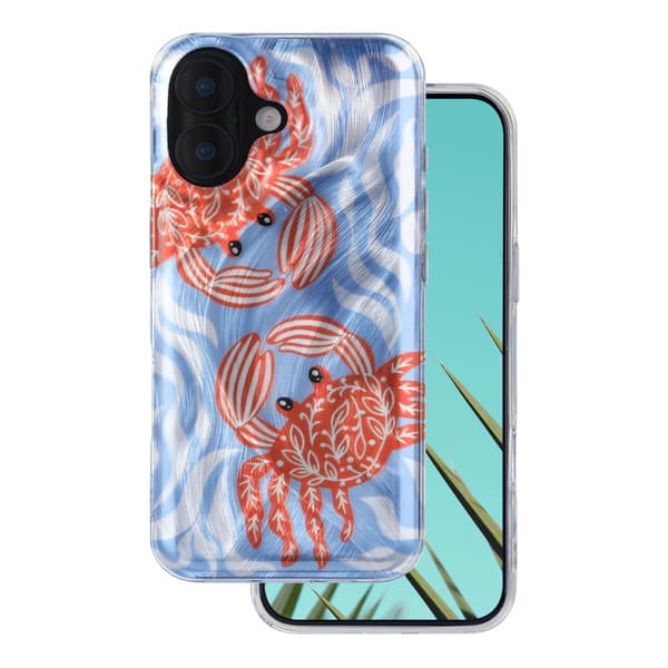 Ultra Trendy Summer skal för iPhone 16 krabba transparent