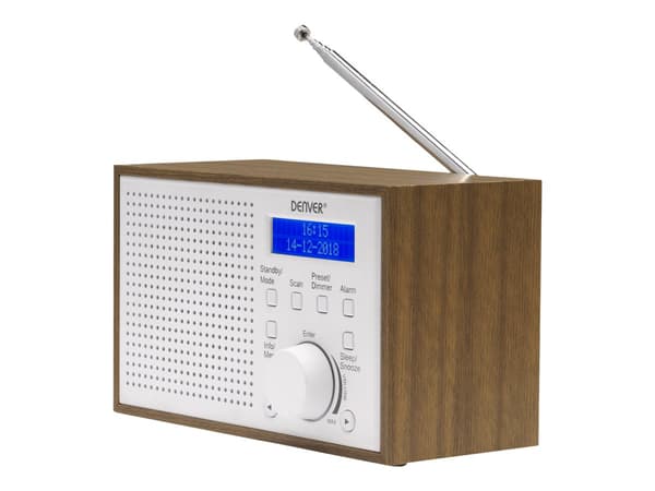DENVER DAB-46 DAB bärbar radio Brun vit vit