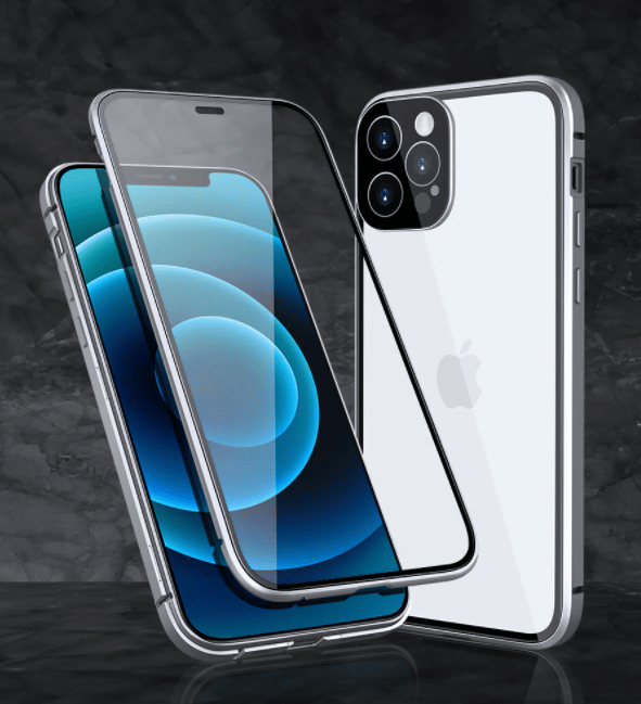 Dubbel magnetfodral för iPhone 12 Pro Max – Silver silver