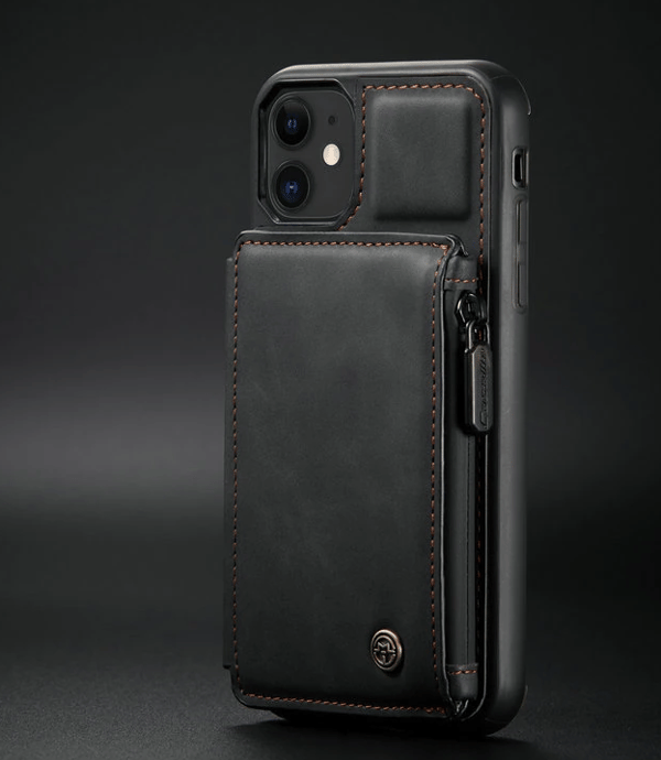 CaseMe läderbakfodral för iPhone 13 mörk