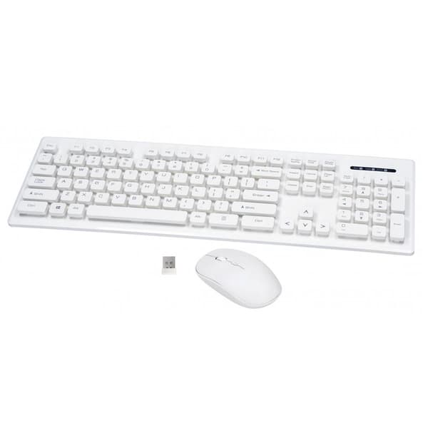 Rebeltec trådlöst set: tangentbord + mus vit WHITERUN vit