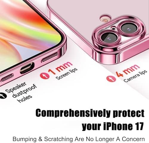 Rosa MagSafe-skal med sekretesskydd för iPhone 17 rosa