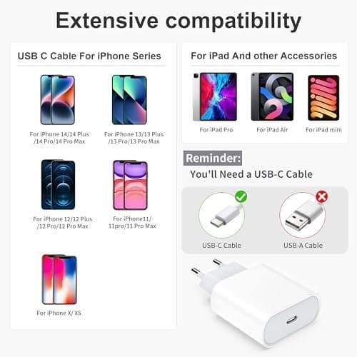 iPhone 15/16 laddare med 2 m kabel