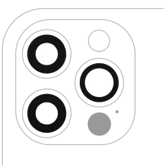 Bakre kameralins (endast glas) med lim för iPhone 12 Pro (3-delat set) (Eftermarknad Plus) (10-pack) transparent