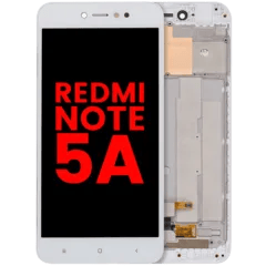 LCD-enhet med ram för Xiaomi Redmi Note 5A (Eftermarknad Plus) (Vit)