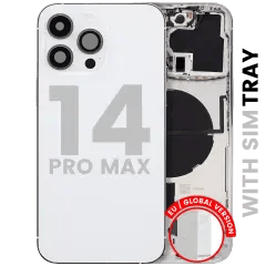 Baksida med smådelar för iPhone 14 Pro Max (EU / Global version) (Begagnad OEM-del: Klass C) (Silver) silver