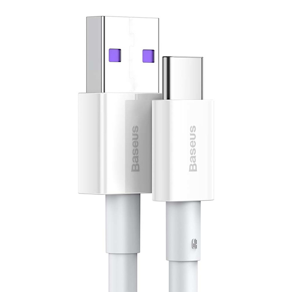 Baseus-kabel Superior USB - USB-C 2,0 m vit 66W