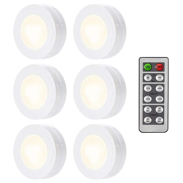 6 st LED-spotlights med fjärrkontroller