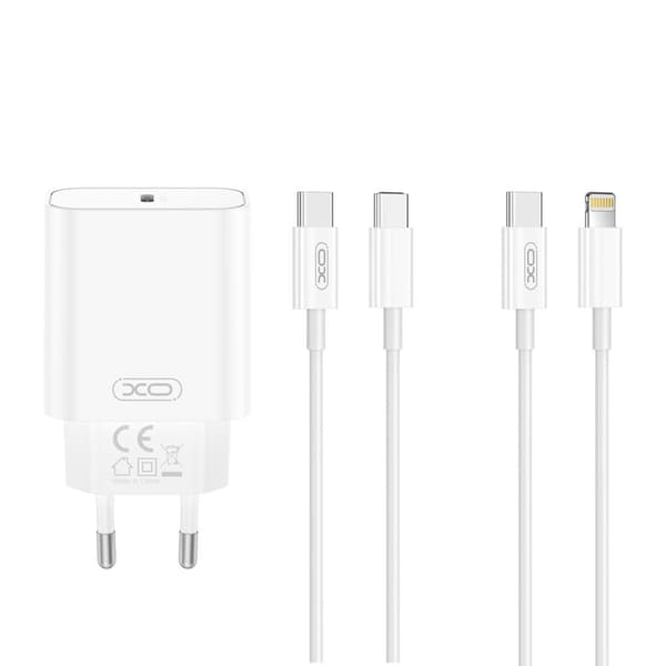 XO väggladdare CE32 PD 20W 1x USB-C vit + USB-C - USB-C kabel
