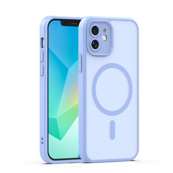 Mag Matt skal för iPhone 12 ljusblå camera protection blå