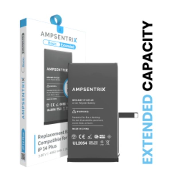 Ersättningsbatteri för iPhone 14 Plus (AmpSentrix Basic Extended)