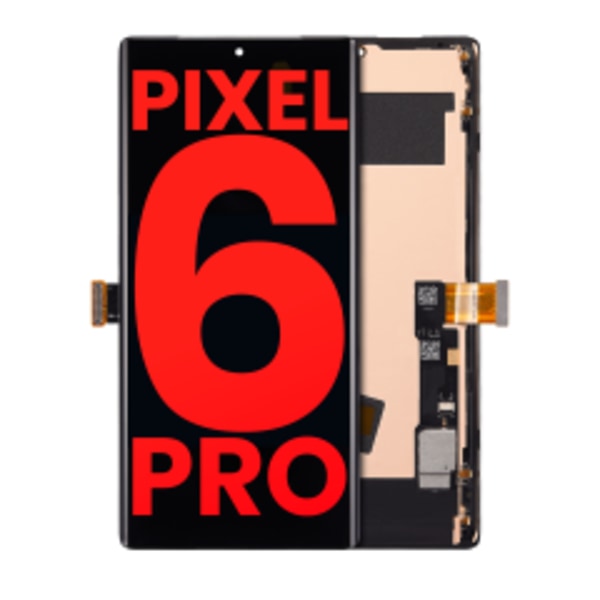 OLED-enhet med ram (utan fingeravtryckssensor) för Google Pixel 6 Pro (Eftermarknad Plus) (Alla färger)