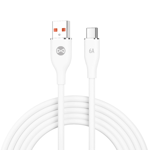 Forever-kabel USB - USB-C 1,0 m 6A vit