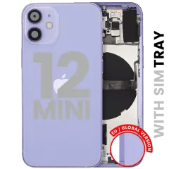 Baksida med smådelar för iPhone 12 Mini (EU / Global version) (Begagnad OEM-del: Klass B) (Lila)