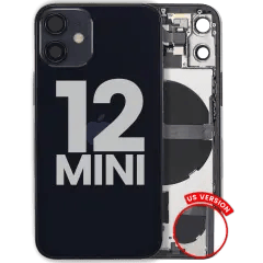 Baksida med smådelar för iPhone 12 Mini (amerikansk version) (Använd OEM-drag: Klass A) (Svart)