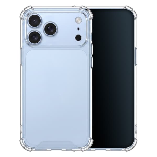 Anti Shock 1,5 mm skal för iPhone 17 Pro / iPhone 18 Pro transparent stort hål transparent