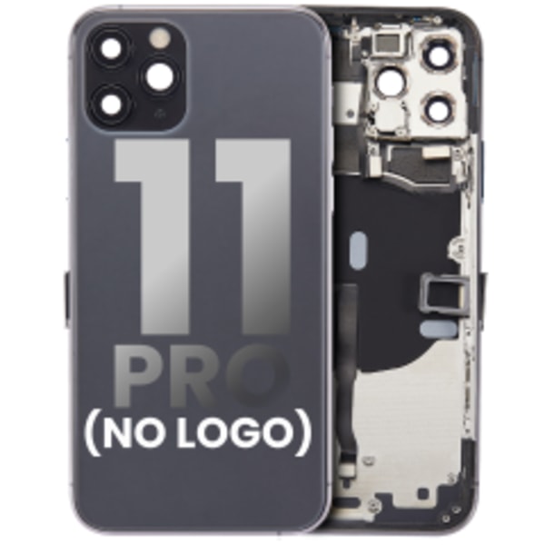 Baksida med små komponenter förmonterade för iPhone 11 Pro (ingen logotyp) (eftermarknad Plus) (rymdgrå)