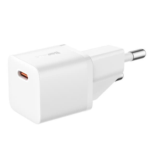 Baseus väggladdare GaN5 Mini PD 20W 1x USB-C vit