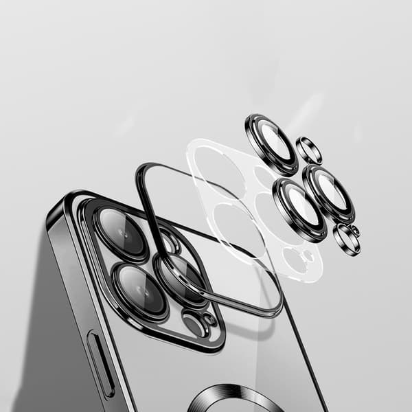 Vmax Electroplating Mag TPU-fodral för iPhone 16 Plus 6,7\" svart