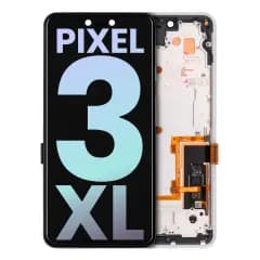 OLED-enhet med ram för Google Pixel 3 XL (äkta OEM) (Clearly White)