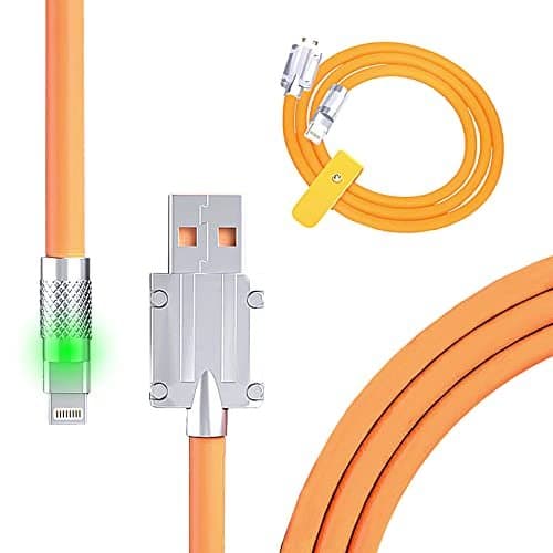 iPhone Snabbladdare 120W – USB-A till Lightning (2 m) – Orange svart
