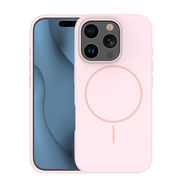 Silikon tunt Mag skal för iPhone 12 / 12 Pro ljusrosa rosa