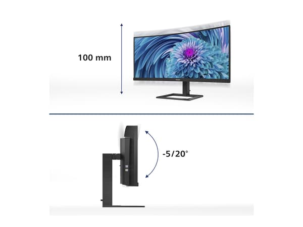 Philips E-line 346E2CUAE 34 VA 3440 x 1440 (UltraWide) HDMI DisplayPort USB-C 100Hz