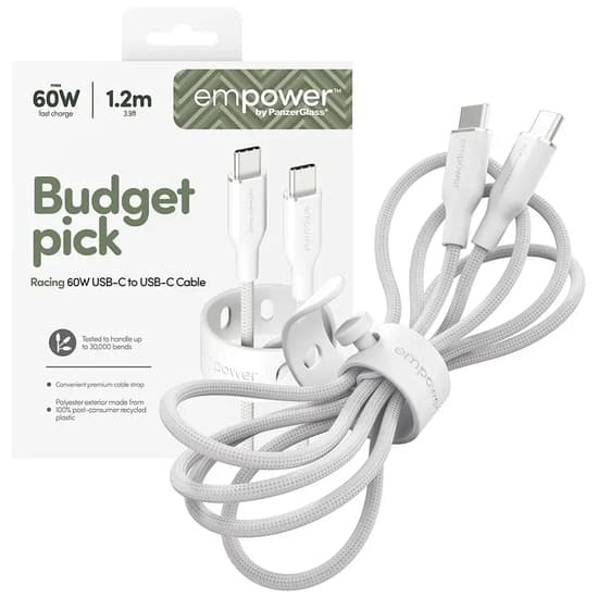 empower by PanzerGlass Racing USB-C to USB-C 1.2m vit