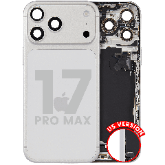 Baksida med laddningsport flex och smådelar för iPhone 17 Pro Max (amerikansk version) (begagnad OEM-dragning: klass B) (silver) silver