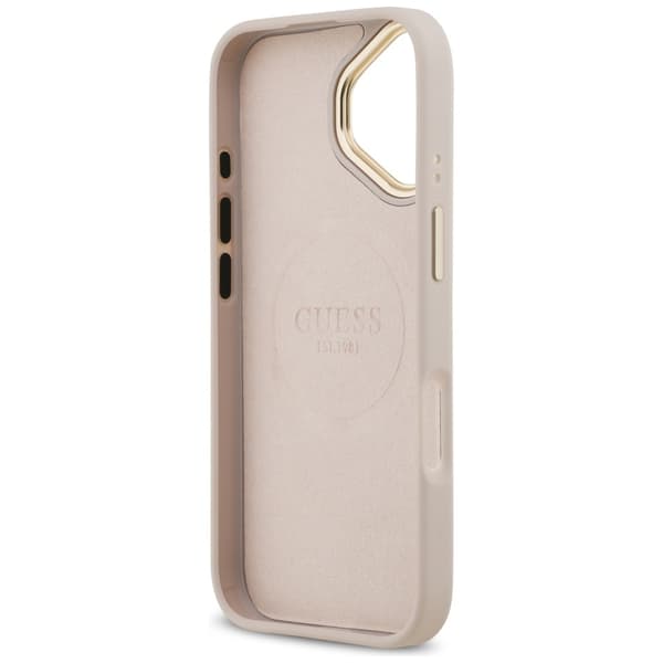 Guess 4G Logo Plate MagSafe-skal till iPhone 17 rosa
