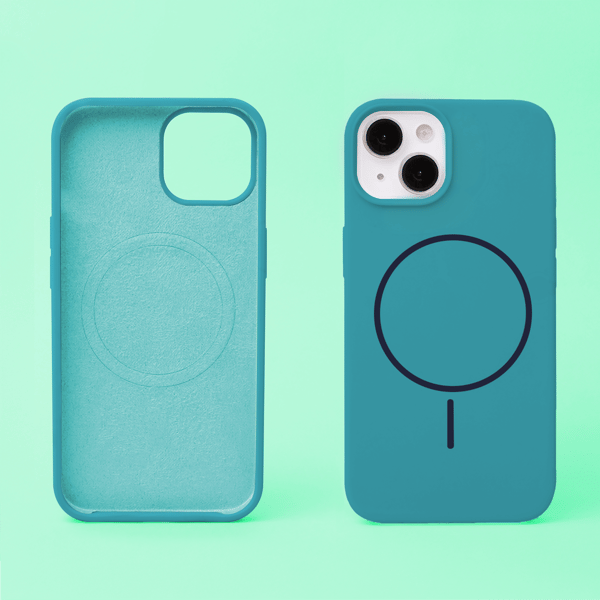 Silikon Tunt Mag-skal för iPhone 14 turkos