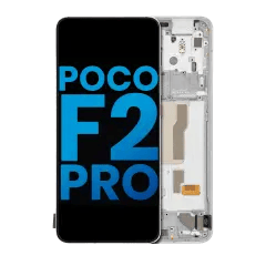 LCD-enhet med ram för Xiaomi Poco F2 Pro / Redmi K30 Pro (Eftermarknad: Incell) (Phantom White) vit